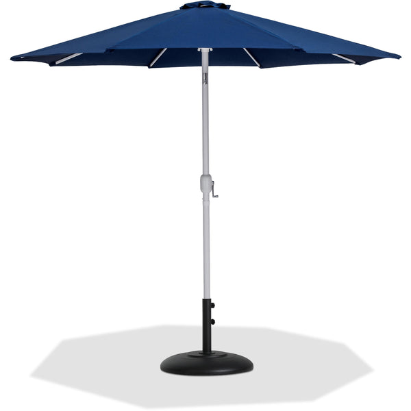 Meridian Fiji Navy Fabric / Matte Black Aluminum Patio Umbrella with Base Sets IMAGE 1