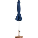 Meridian Fiji Navy Fabric / Teak Aluminum Patio Umbrella with Base Sets IMAGE 11