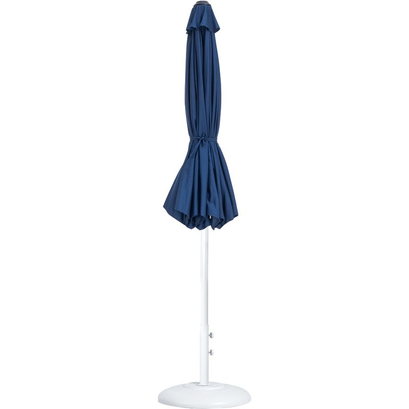 Meridian Fiji Navy Fabric / Matte White Aluminum Patio Umbrella with Base Sets IMAGE 11
