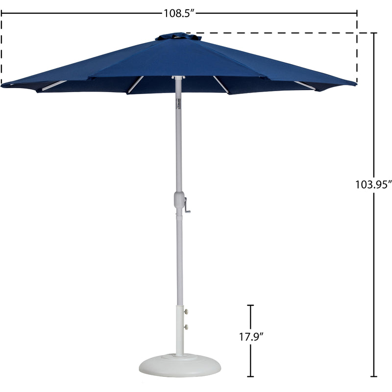 Meridian Fiji Navy Fabric / Matte White Aluminum Patio Umbrella with Base Sets IMAGE 16
