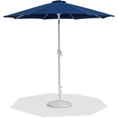 Meridian Fiji Navy Fabric / Matte White Aluminum Patio Umbrella with Base Sets IMAGE 1