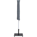 Meridian Fiji White Fabric / Matte Black Aluminum Patio Umbrella with Base Sets IMAGE 15