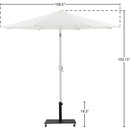 Meridian Fiji White Fabric / Matte Black Aluminum Patio Umbrella with Base Sets IMAGE 19