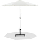Meridian Fiji White Fabric / Matte Black Aluminum Patio Umbrella with Base Sets IMAGE 1