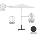 Meridian Fiji White Fabric / Matte Black Aluminum Patio Umbrella with Base Sets IMAGE 20