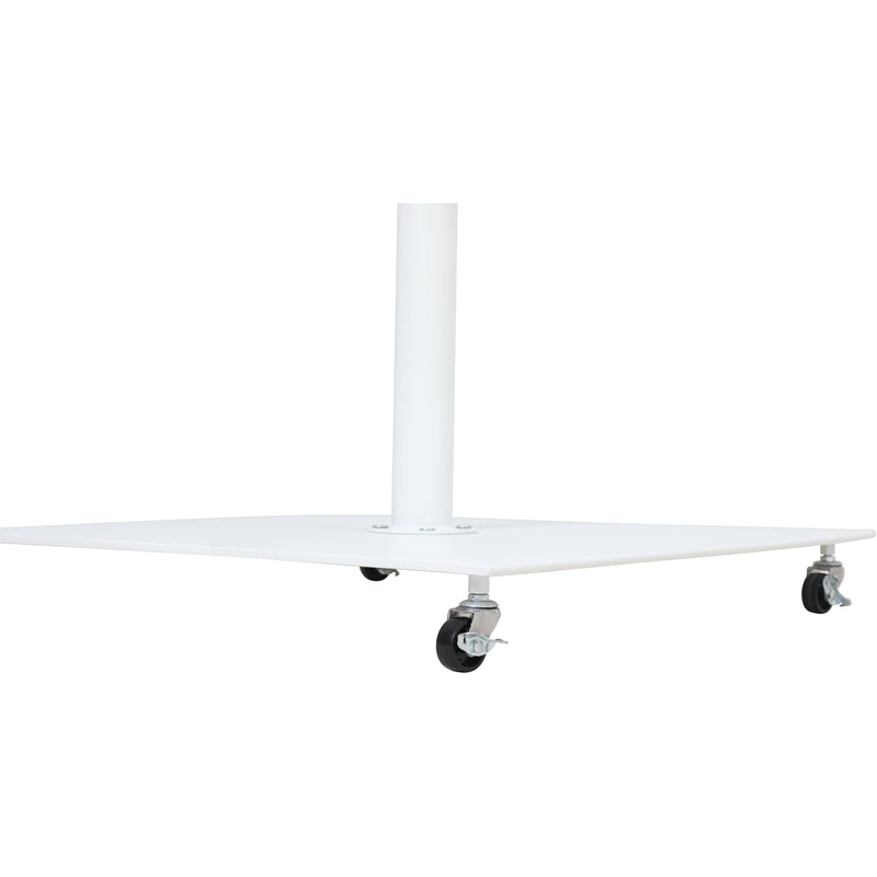 Meridian Fiji White Fabric / Matte White Aluminum Patio Umbrella with Base Sets IMAGE 11