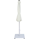 Meridian Fiji White Fabric / Matte White Aluminum Patio Umbrella with Base Sets IMAGE 14