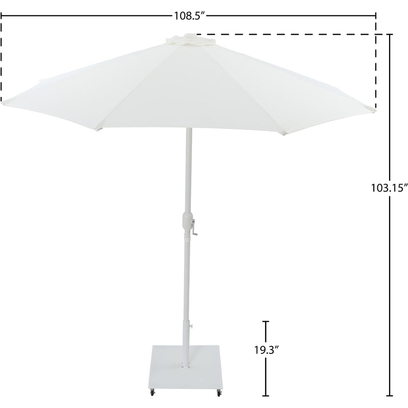 Meridian Fiji White Fabric / Matte White Aluminum Patio Umbrella with Base Sets IMAGE 19