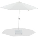 Meridian Fiji White Fabric / Matte White Aluminum Patio Umbrella with Base Sets IMAGE 1