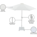 Meridian Fiji White Fabric / Matte White Aluminum Patio Umbrella with Base Sets IMAGE 20