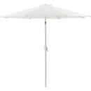 Meridian Fiji White Fabric / Matte White Aluminum Patio Umbrella with Base Sets IMAGE 3
