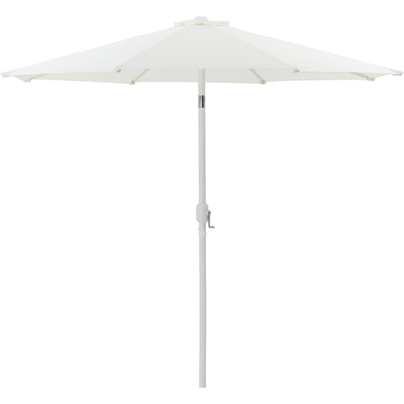 Meridian Fiji White Fabric / Matte White Aluminum Patio Umbrella with Base Sets IMAGE 3