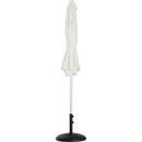 Meridian Fiji White Fabric / Matte Black Aluminum Patio Umbrella with Base Sets IMAGE 11