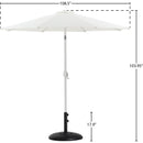 Meridian Fiji White Fabric / Matte Black Aluminum Patio Umbrella with Base Sets IMAGE 16
