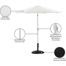 Meridian Fiji White Fabric / Matte Black Aluminum Patio Umbrella with Base Sets IMAGE 17