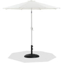 Meridian Fiji White Fabric / Matte Black Aluminum Patio Umbrella with Base Sets IMAGE 1