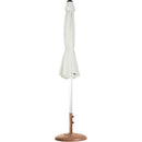 Meridian Fiji White Fabric / Teak Aluminum Patio Umbrella with Base Sets IMAGE 11