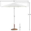 Meridian Fiji White Fabric / Teak Aluminum Patio Umbrella with Base Sets IMAGE 16