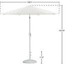 Meridian Fiji White Fabric / Matte White Aluminum Patio Umbrella with Base Sets IMAGE 16
