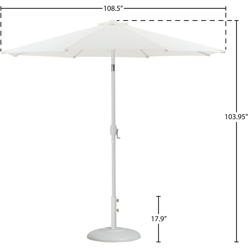 Meridian Fiji White Fabric / Matte White Aluminum Patio Umbrella with Base Sets IMAGE 16