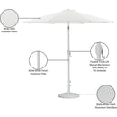 Meridian Fiji White Fabric / Matte White Aluminum Patio Umbrella with Base Sets IMAGE 17