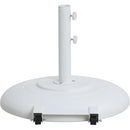 Meridian Fiji White Fabric / Matte White Aluminum Patio Umbrella with Base Sets IMAGE 6