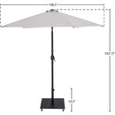Meridian Fiji Beige Fabric / Matte Black Aluminum Patio Umbrella with Base Sets IMAGE 18
