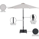Meridian Fiji Beige Fabric / Matte Black Aluminum Patio Umbrella with Base Sets IMAGE 19