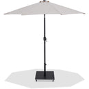 Meridian Fiji Beige Fabric / Matte Black Aluminum Patio Umbrella with Base Sets IMAGE 1