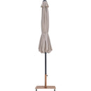 Meridian Fiji Beige Fabric / Teak Aluminum Patio Umbrella with Base Sets IMAGE 13