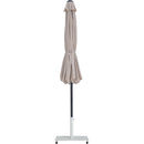 Meridian Fiji Beige Fabric / Matte White Aluminum Patio Umbrella with Base Sets IMAGE 13