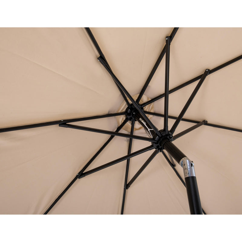 Meridian Fiji Beige Fabric / Matte White Aluminum Patio Umbrella with Base Sets IMAGE 16
