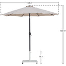 Meridian Fiji Beige Fabric / Matte White Aluminum Patio Umbrella with Base Sets IMAGE 18