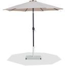 Meridian Fiji Beige Fabric / Matte White Aluminum Patio Umbrella with Base Sets IMAGE 1