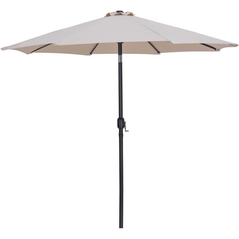 Meridian Fiji Beige Fabric / Matte White Aluminum Patio Umbrella with Base Sets IMAGE 3