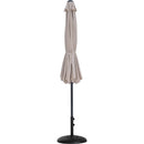 Meridian Fiji Beige Fabric / Matte Black Aluminum Patio Umbrella with Base Sets IMAGE 11