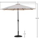 Meridian Fiji Beige Fabric / Matte Black Aluminum Patio Umbrella with Base Sets IMAGE 16