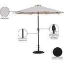 Meridian Fiji Beige Fabric / Matte Black Aluminum Patio Umbrella with Base Sets IMAGE 17