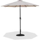 Meridian Fiji Beige Fabric / Matte Black Aluminum Patio Umbrella with Base Sets IMAGE 1