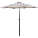 Meridian Fiji Beige Fabric / Matte Black Aluminum Patio Umbrella with Base Sets IMAGE 3