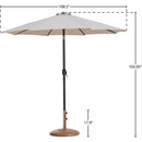 Meridian Fiji Beige Fabric / Teak Aluminum Patio Umbrella with Base Sets IMAGE 16