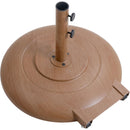 Meridian Fiji Beige Fabric / Teak Aluminum Patio Umbrella with Base Sets IMAGE 8