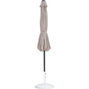 Meridian Fiji Beige Fabric / Matte White Aluminum Patio Umbrella with Base Sets IMAGE 11