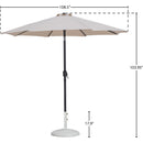 Meridian Fiji Beige Fabric / Matte White Aluminum Patio Umbrella with Base Sets IMAGE 16