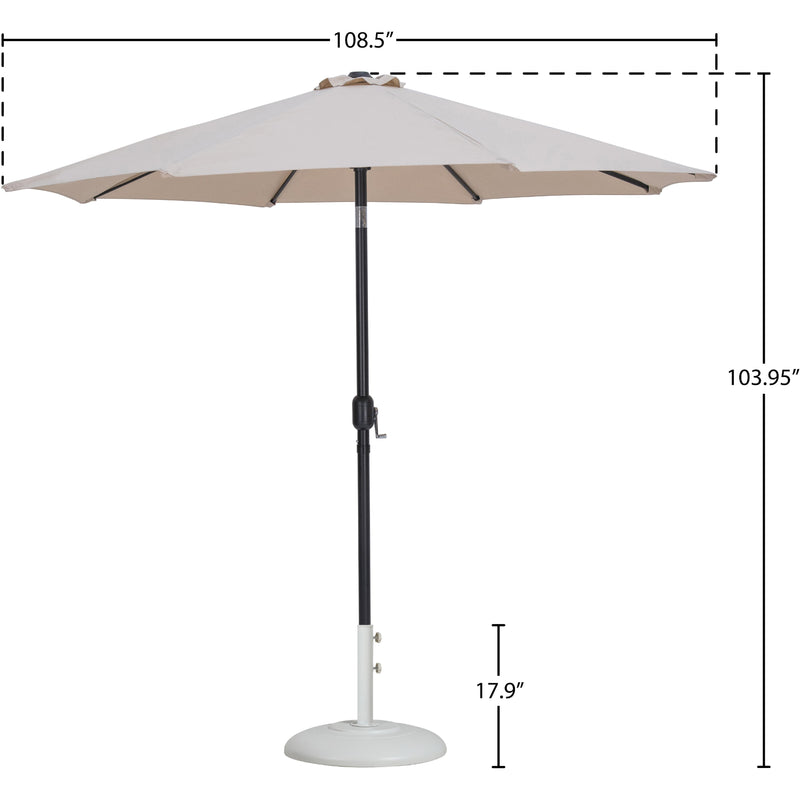 Meridian Fiji Beige Fabric / Matte White Aluminum Patio Umbrella with Base Sets IMAGE 16