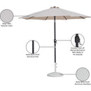 Meridian Fiji Beige Fabric / Matte White Aluminum Patio Umbrella with Base Sets IMAGE 17