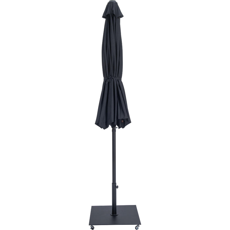 Meridian Fiji Black Fabric / Matte Black Aluminum Patio Umbrella with Base Sets IMAGE 13