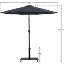 Meridian Fiji Black Fabric / Matte Black Aluminum Patio Umbrella with Base Sets IMAGE 18