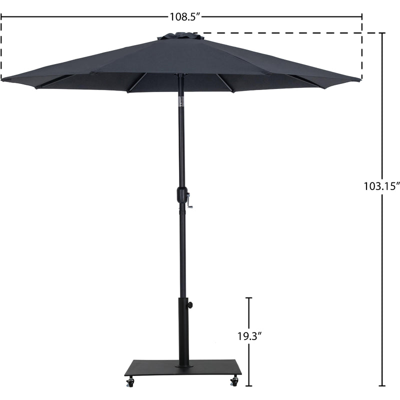 Meridian Fiji Black Fabric / Matte Black Aluminum Patio Umbrella with Base Sets IMAGE 18