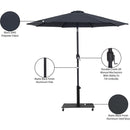 Meridian Fiji Black Fabric / Matte Black Aluminum Patio Umbrella with Base Sets IMAGE 19